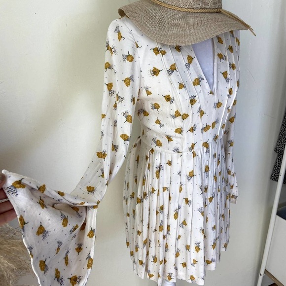 Free People Tegan Printed Floral Dress Size 2 - Picture 6 of 14